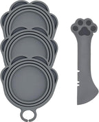 3 Pcs Cat Food Can Covers & One Can Opener | Cute Paw Shape Lids and Opener by DORUI