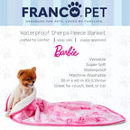 Franco Pet Barbie Super Soft Cozy Waterproof Sherpa-Backed Blanket Throw - Image 2