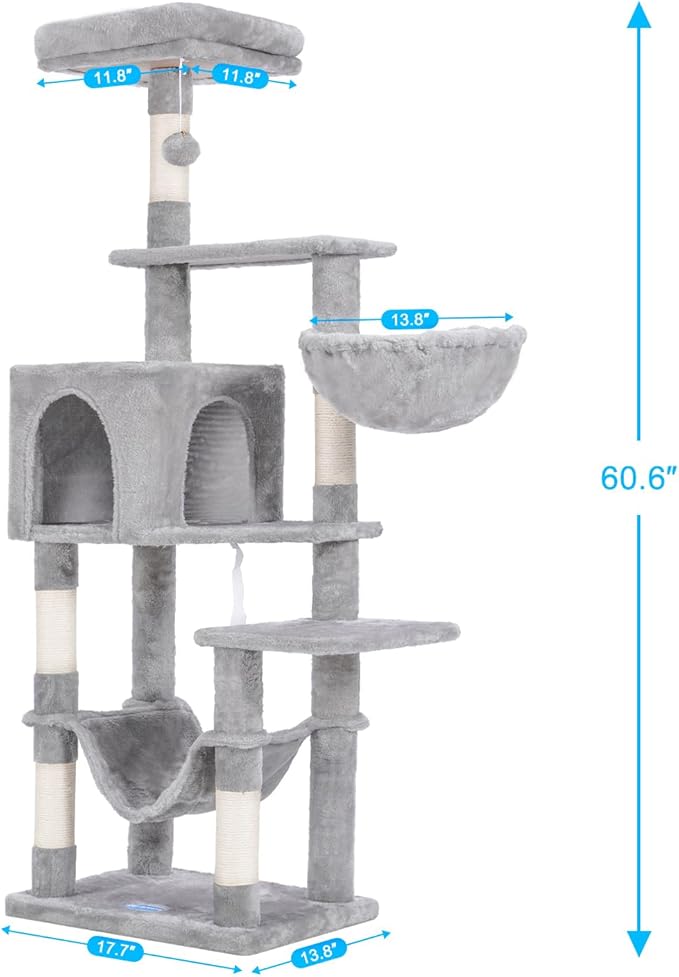 Hey-brother Cat Tree with Large Hammock, Cat Condo with Sisal-Covered - Image 3