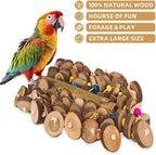 Extra Large Bird Parrot Toys- 19.7 inch Multicolored Natural Wooden Block - Image 7