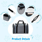 Double Expandable Cat Carrier, Airline Approved Soft-Sided Pet Travel Carrier - Image 4