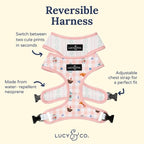 Lucy & Co. Sipping Slowly Reversible Dog Harness, Adjustable Comfort Fit - Image 3