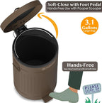 PAWZIDEA Dog Poop Trash Can Outside Odor Control, 3.1Gallon Pet Waste Trash Can - Image 8