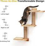 FUKUMARU Cat Wall Shelves, 3 in 1 Transformable Cats Scratching Post Wall - Image 5