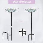 MUMTOP Glass Bird Bath, Garden Outdoor Birdbaths Birdfeeder - Image 7