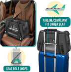 PetAmi Airline Approved Soft Sided Dog & Cat Carrier, Ventilated Pet Carrying - Image 6