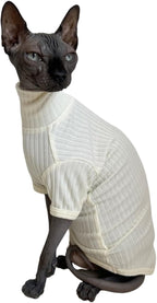 Sphynx Cats Shirt Cat Turtleneck Cotton Sweater Pullover Kitten T-Shirts - Image 2