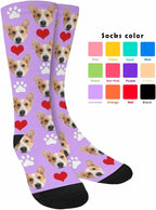 Custom Face Socks, Personalized Dog Lover Pet Photo Picture on Socks Unisex - Image 3
