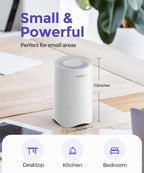 Small Air Purifier for Home Bedroom, Personal Desk Mini Air Purifier, Room Hepa - Image 3