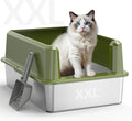 Enclosed Stainless Steel Cat Litter Box by CatLitterBox