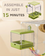 septillar Bird Feeder and Bath for Cage, Hanging Bird Bathtub Bath Shower Box - Image 6