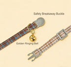 Cotton Bowtie Cat Collar with Bell 2 Pack Plaid Breakaway Kitten Collars with - Image 3