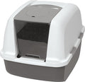 Catit Airsift Jumbo Hooded Litter Pan, Warm Gray/White by Catit