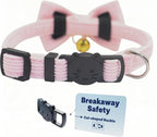 THAIN Cat Collar with Bow Tie and Bell, Breakaway Adjustable Cute Soft Corduroy - Image 3