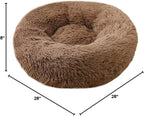 BODISEINT Faux Fur Dog Bed Cat Bed, Shag Round Anti-Anxiety Pet Calming Bed - Image 10