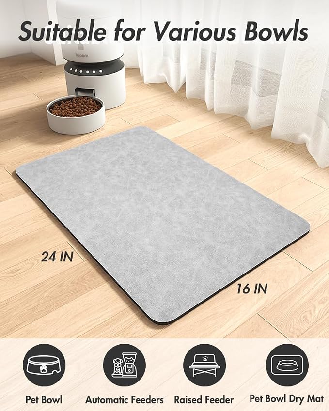 MontVoo-Absorbent Pet Feeding Mat-No Stains Pet Mat - Image 7