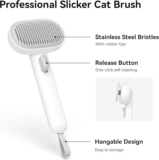 Aumuca Cat Brush for Shedding, Cat Brushes for Indoor Cats, Cat Brush for Long - Image 2
