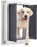 Aluminum Pet Door with Panels, Durable Dog Door with Automatic Closing Magnetic by freetoenterandexit