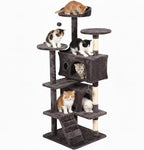 FDW | 54" Cat Tree Tower | Purple Gray | Multi-Level Indoor Activity Center by FDW
