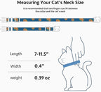 2 Pack Cotton Breakaway Cat Collar Blue and Black Rose Pendant Cute Kitten Cat - Image 3