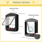 Cat Door for Interior Door and Exterior Door, 4 Way Locking Cat Door - Image 6
