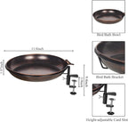 DREAMSOUL Deck Mounted Bird Bath Metal Birdbath Bowl Unheated - Image 5