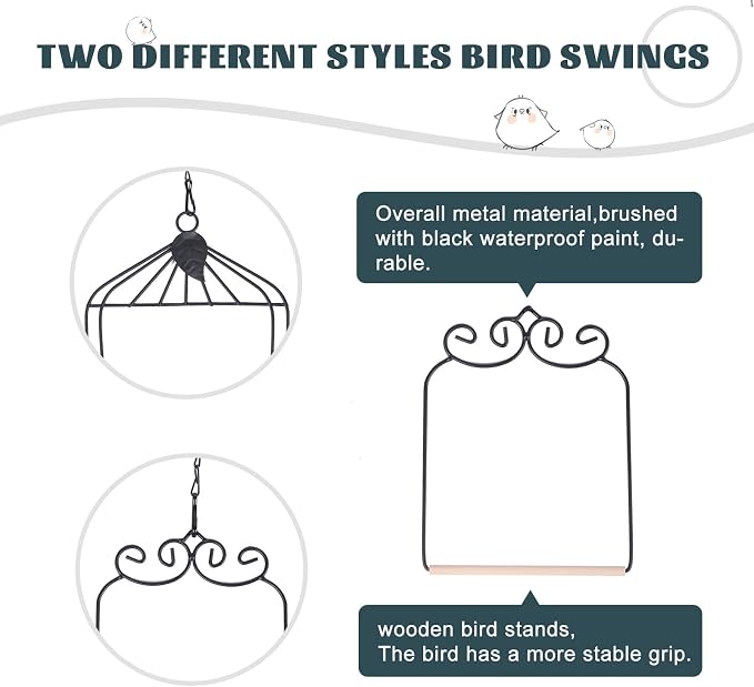 2PK Metal Frame Hummingbird Swings and Perches - Image 3
