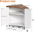 PakaLife Farmhouse Dog Food Storage Corner Cabinet, Dog Feeding Station - Image 2