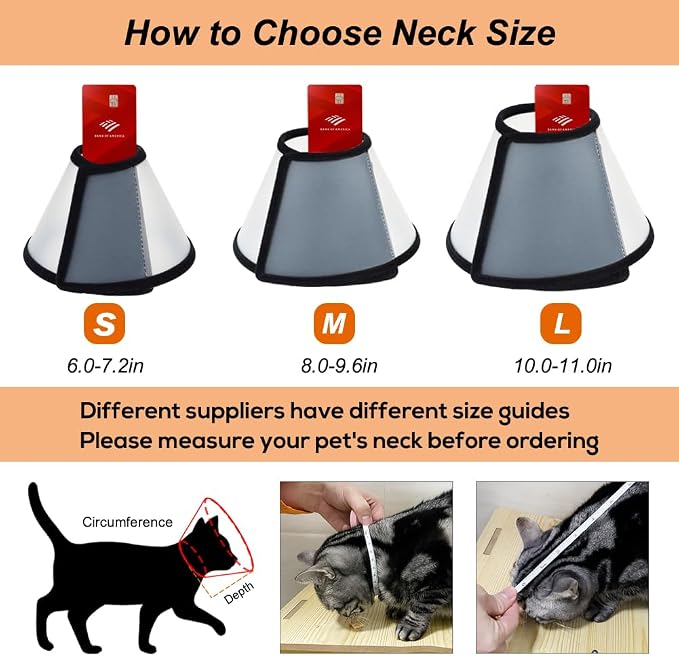 Vivifying Cat Cone, Adjustable Recovery Pet Cone, Three Sizes Lightweight - Image 4
