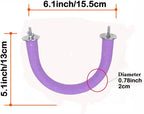 2Pcs 6.1Inch Purple U Shape Rough-surfaced Sands Stick Bird Perches Bird Cage - Image 2