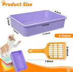 6 Set Small Cat Litter Box Kitten Litter Pan 12.3" x 8.5" x 2.7" Rabbit Plastic - Image 3