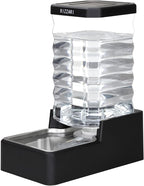 RIZZARI Stainless Steel Pet Water Dispenser: 10L Large Gravity Waterer by RIZZARI