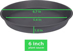 6 Pack Planter Saucer Tray Gray, 4 6 8 10 12 13 15 17 19 inch Pot Saucers - Image 2