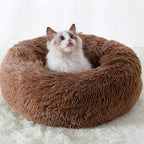 BODISEINT Faux Fur Dog Bed Cat Bed, Shag Round Anti-Anxiety Pet Calming Bed - Image 2