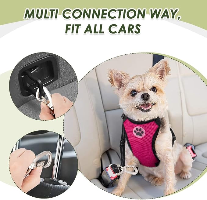 SlowTon Dog Seat Belt Harness for Car, Dog Car Harness Adjustable Mesh - Image 9