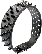 Serijoars Spiked Studded Dog Collar, PU Leather Dog Collar, Adjustable Pet - Image 4