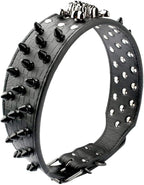 Serijoars Spiked Studded Dog Collar, PU Leather Dog Collar, Adjustable Pet - Image 4
