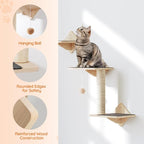 HOOBRO Wood Cat Wall Shelves, Climbing Shelves - Image 6