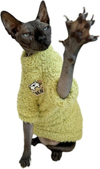 Sphynx Cat Clothes Hairless Cat Super Soft Warm Fleece T Shirt Elastic Winter - Image 2