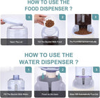 Meikuler Automatic Dog Cat Feeder and Water Dispenser Set, Waterer and Gravity - Image 3