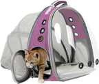 Expandable Pink Cat Backpack Carrier, Fit up to 12 lbs, Space Capsule Clear - Image 5