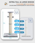 Kilodor Cat Scratching Post 34 Inches Large Sturdy Cat Post - Image 3