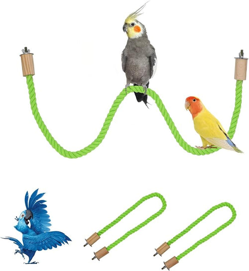 2 Pack Bird Rope Swing Chewing Toy, Hemp Perch Swing, Cage Standing Climbing by Dnoifne