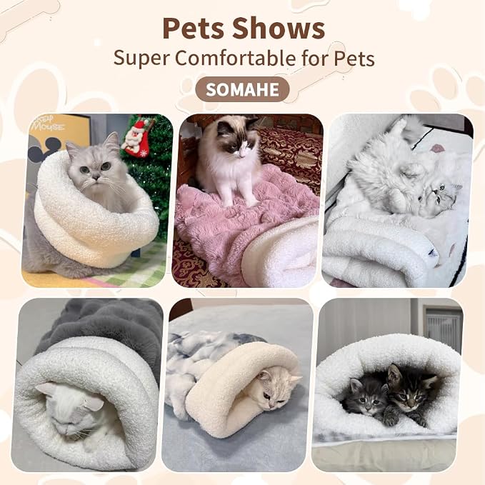Self-Warming Cat Sleeping Bag, Enclosed Hooded Snuggle Sack - Image 9