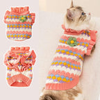 Small Dog Sweater, Knitted Tulip Cat Sweater, Warm Thick Holiday Puppy Clothes - Image 3