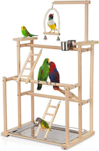 Pet Parrot Playstand Parrots Bird Playground Bird Play Stand Wood Perch Gym by Ibnotuiy