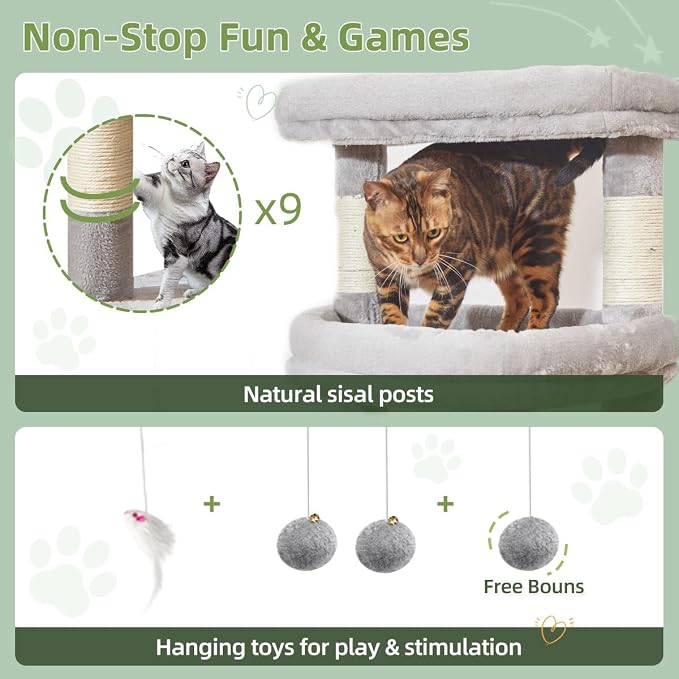 Taoqimiao 71 Inches Cat Tree for Large Cats 20lbs+, 3 Giant Perches, Widened - Image 5