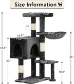 BestPet | 37" Cat Tree Tower | Light Gray | Sturdy Multi-Level Cat Tree - Image 7