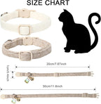 Cat Collar, 2 Pack White Hemp Cat Collars Breakaway - Image 3