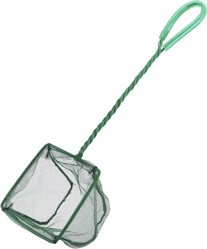 Pawfly Aquarium Fish Net with Braided Metal Handle Square Net with Soft Fine by Pawfly